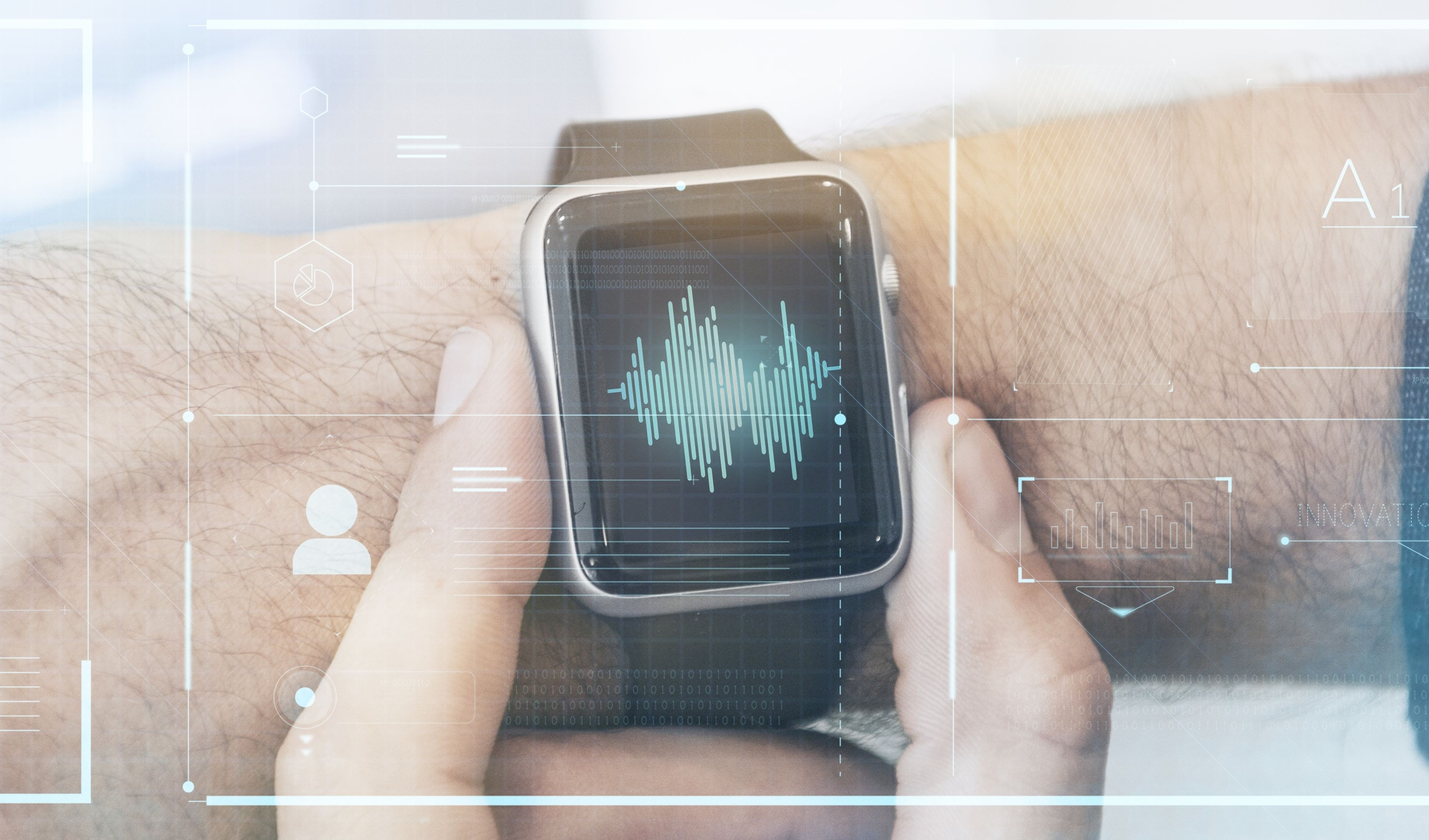 Smartwatch che misura il battito del polso